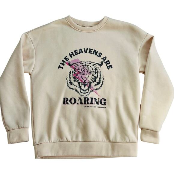 The Heavens Are Roaring Crewneck Sweater Medium M Warm Christian Graphic Apparel - Picture 1 of 7